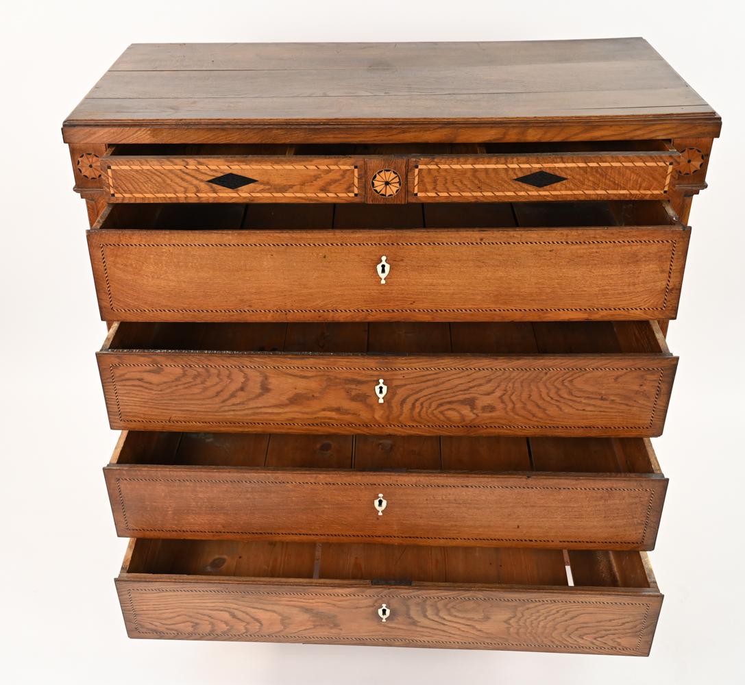 Mid-19th Century Antique Empire Style Elm Chest of Drawers, c. 1850