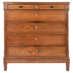 Antique Empire Style Elm Chest of Drawers, c. 1850