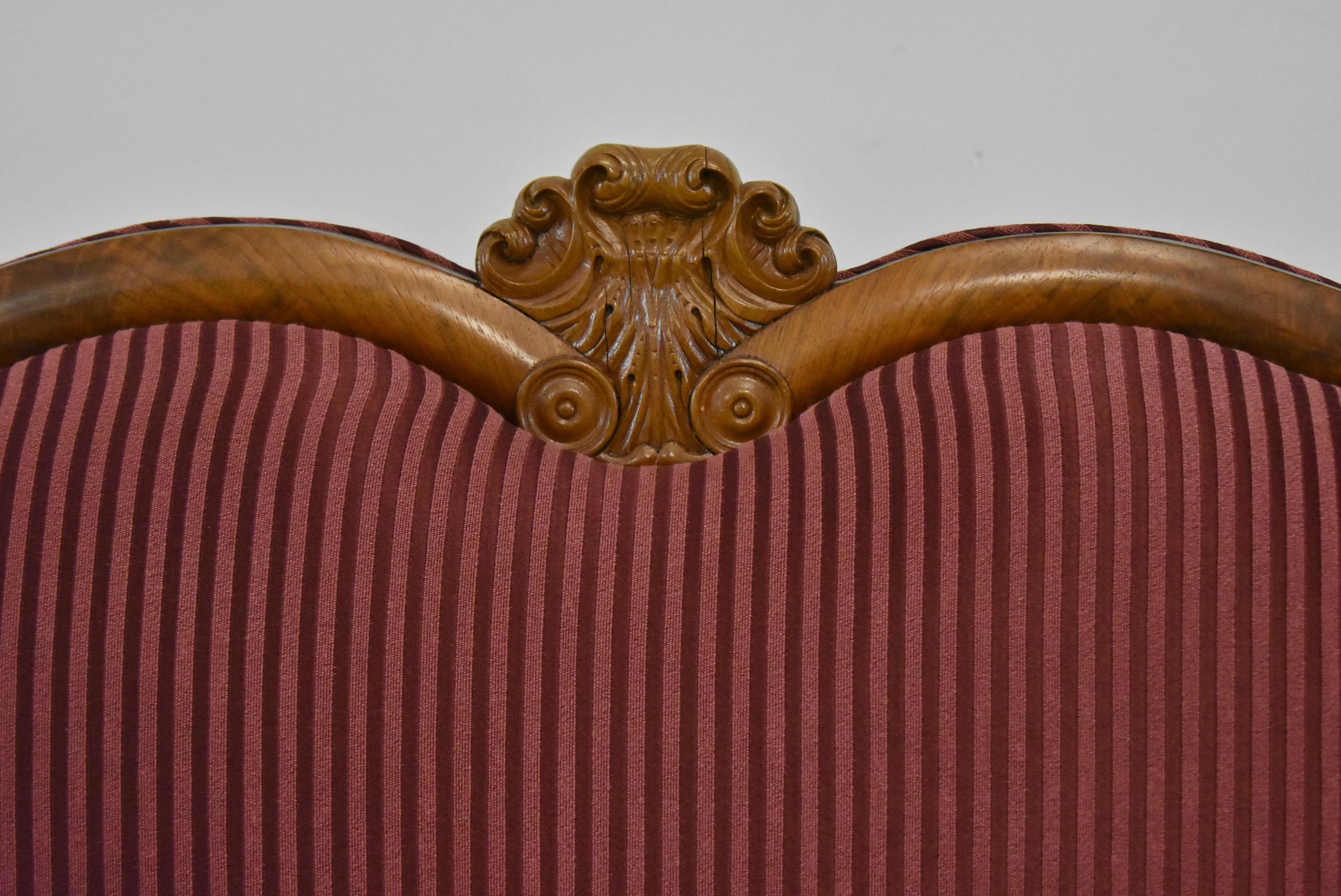 Victorian Antique Empire Style Flamed Mahogany Sofa