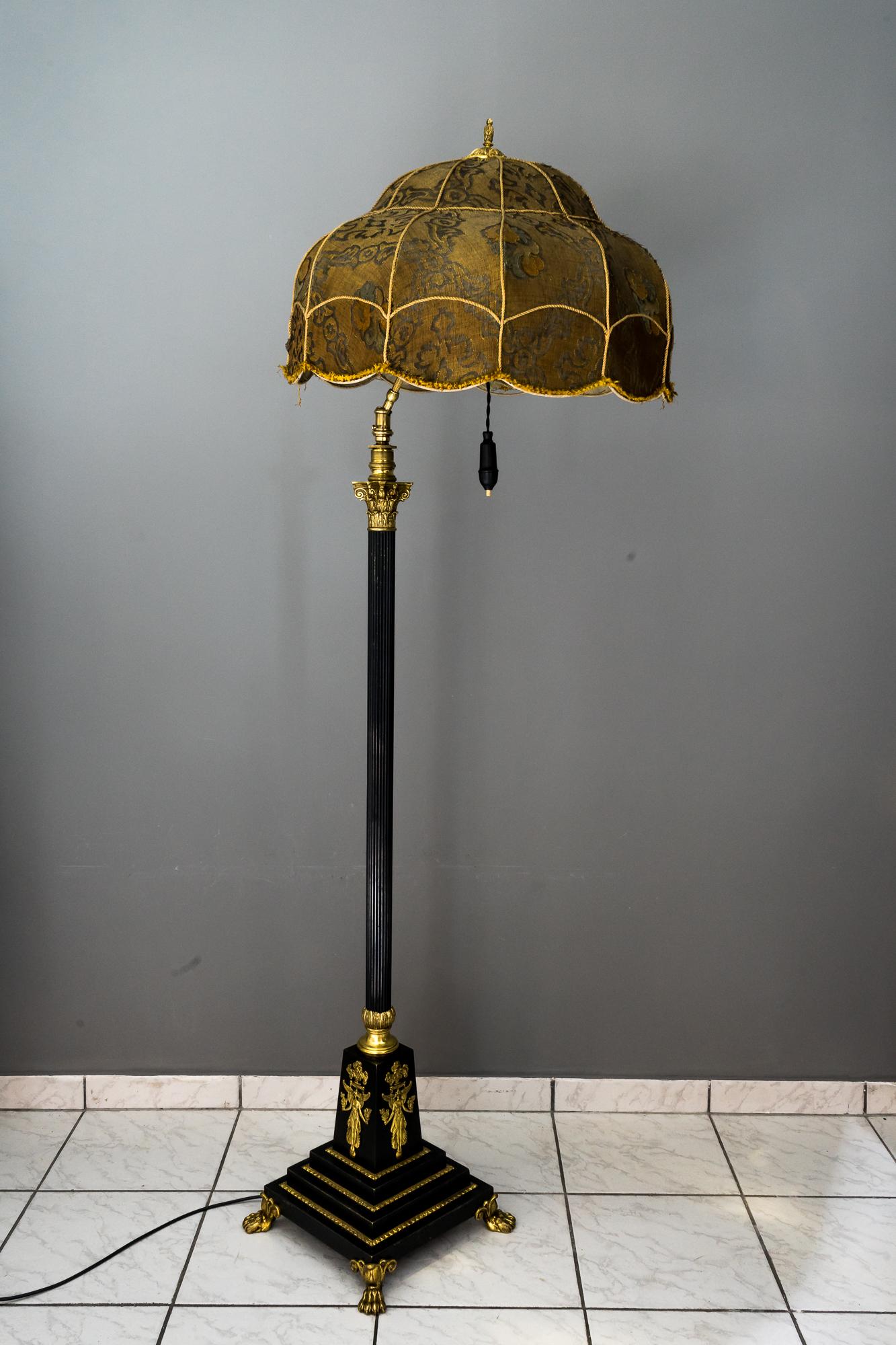 Brass Antique Empire Style Floor Lamp, Vienna, circa 1890s