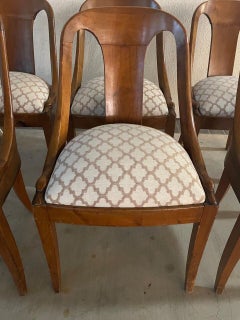 Antique Empire Style Gondola Chairs, Set of 6 With Carved Swan Heads