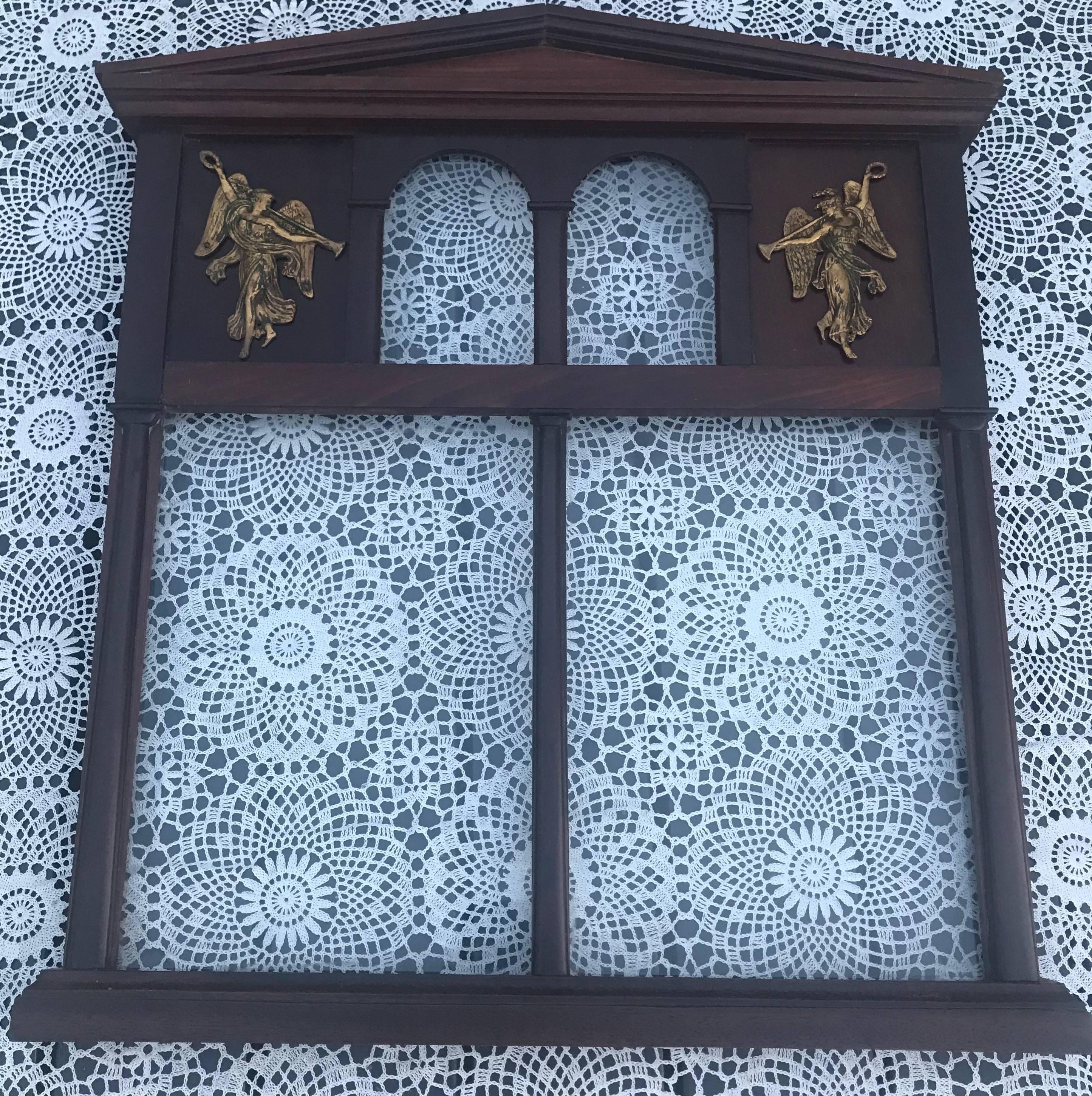 Empire Style Handcrafted Wall Picture Frame with Figural Bronze Ornaments For Sale 2