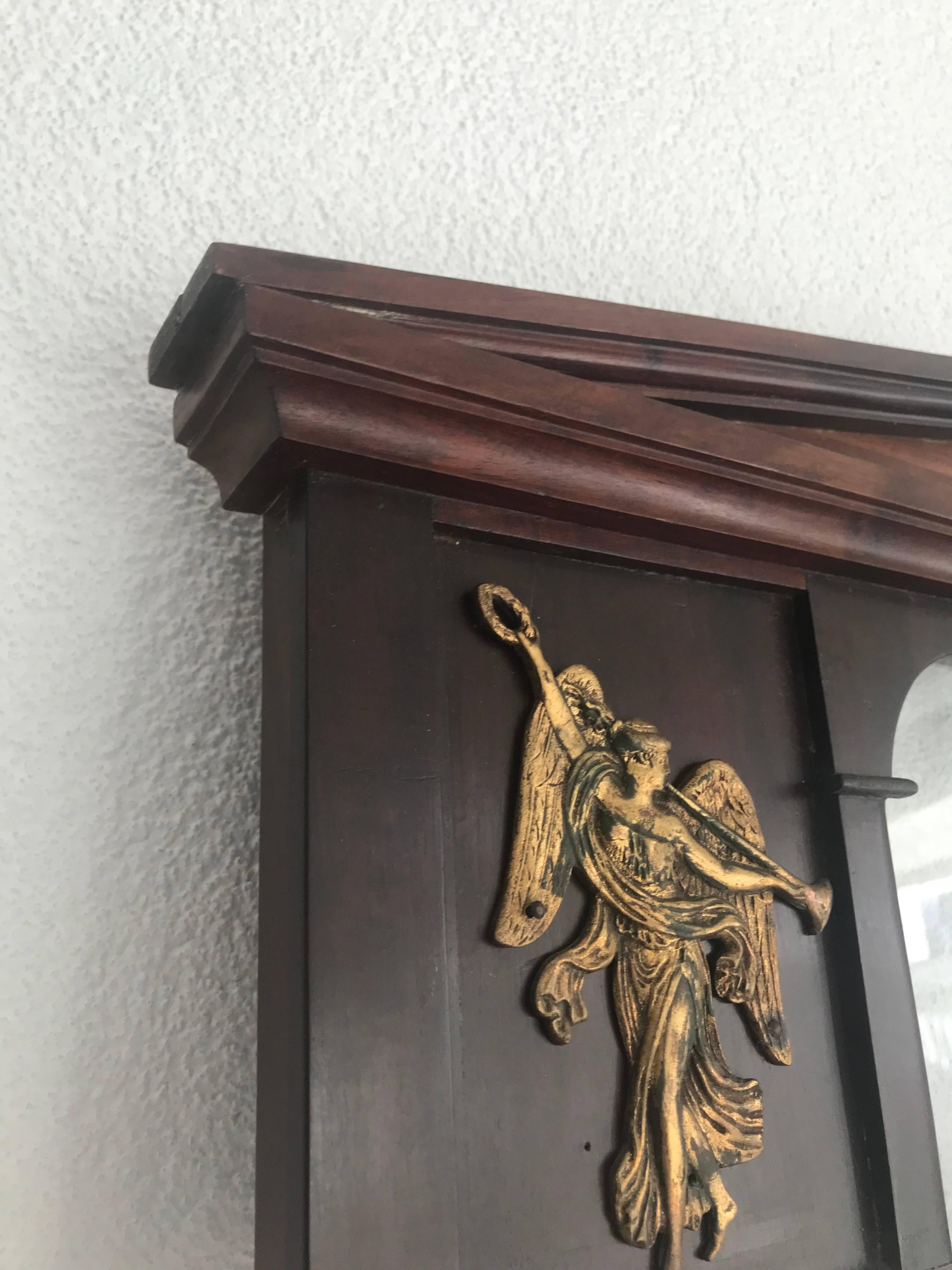 Empire Style Handcrafted Wall Picture Frame with Figural Bronze Ornaments In Good Condition For Sale In Lisse, NL
