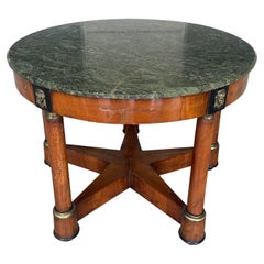 Antique Empire Style Marbletop Circular Table