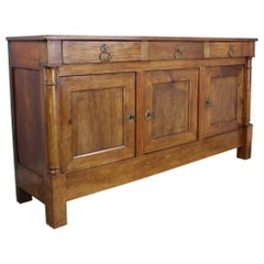 Antique Empire Style Narrow French Walnut Enfilade