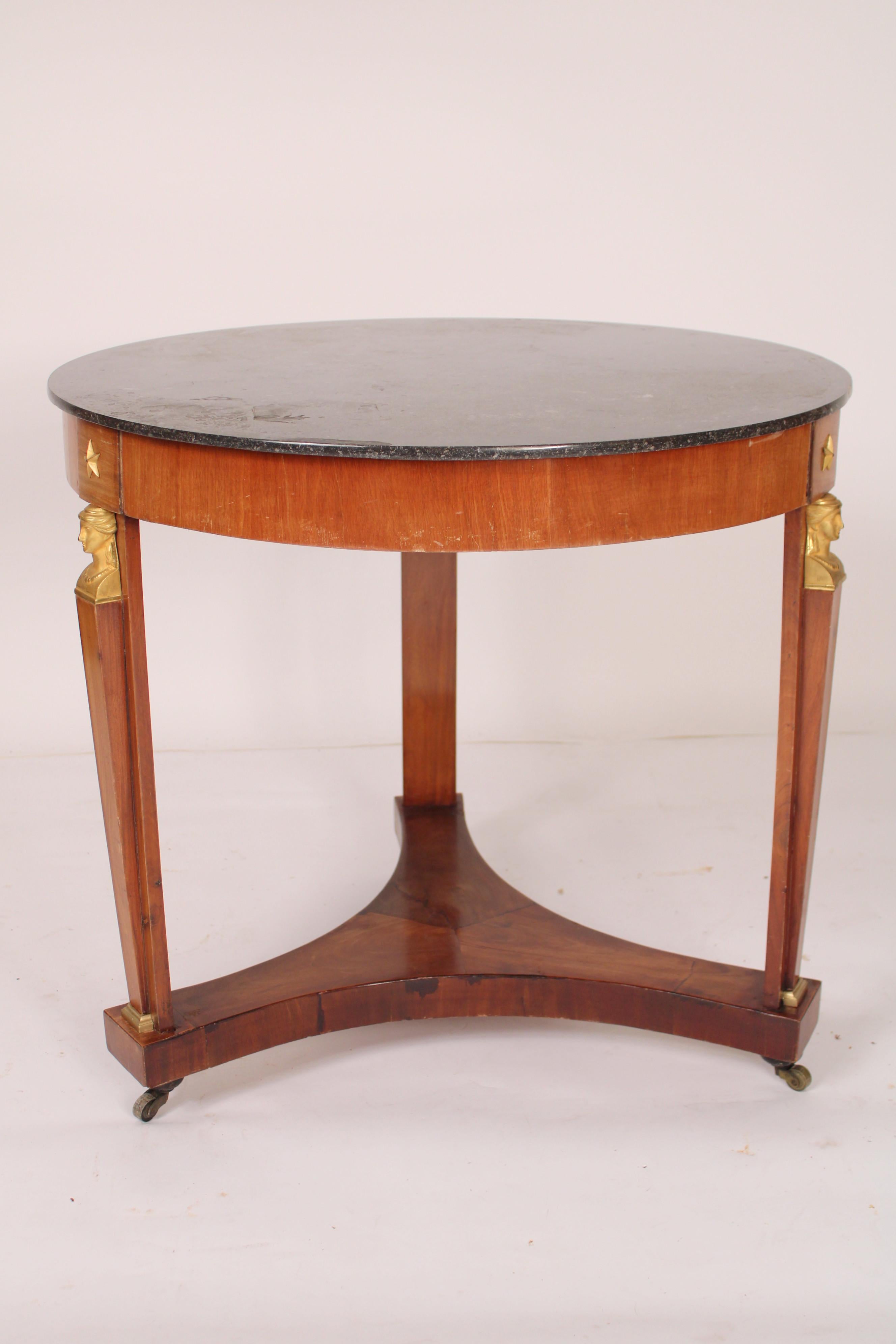 Antique Empire Style Occasional Table In Good Condition In Laguna Beach, CA