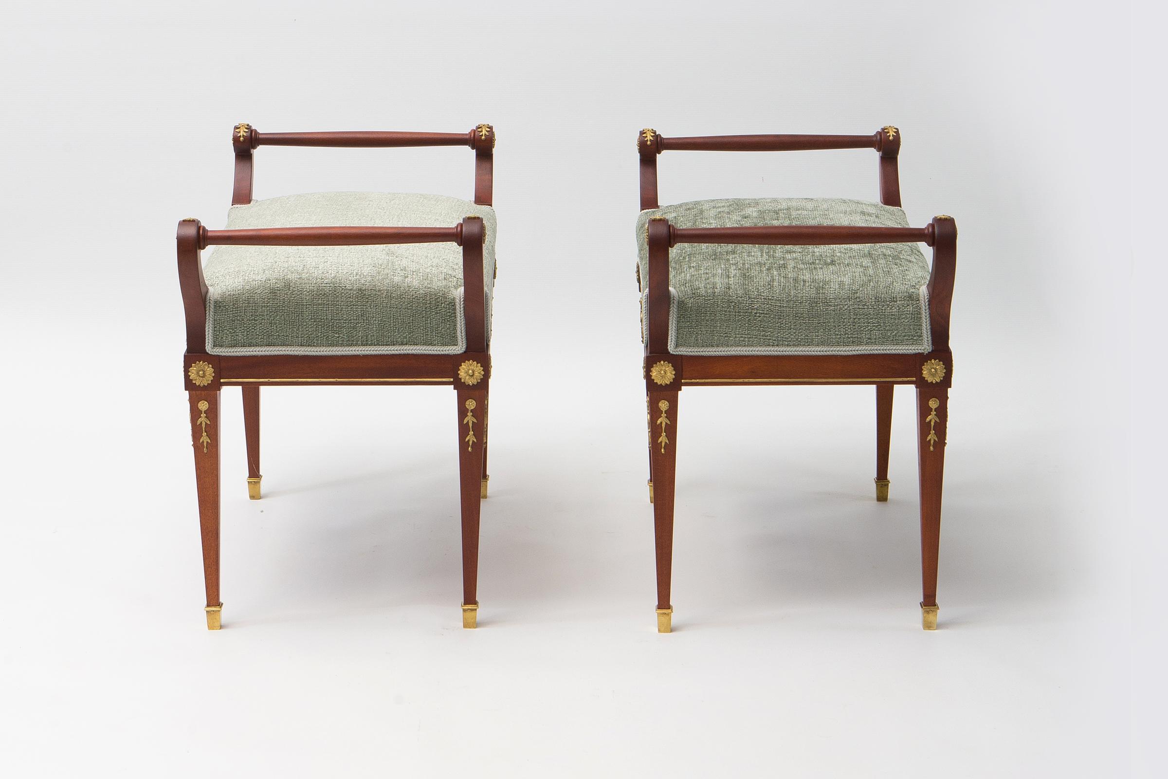 Antique Empire Style Ottomans In Excellent Condition For Sale In Rīga, LV
