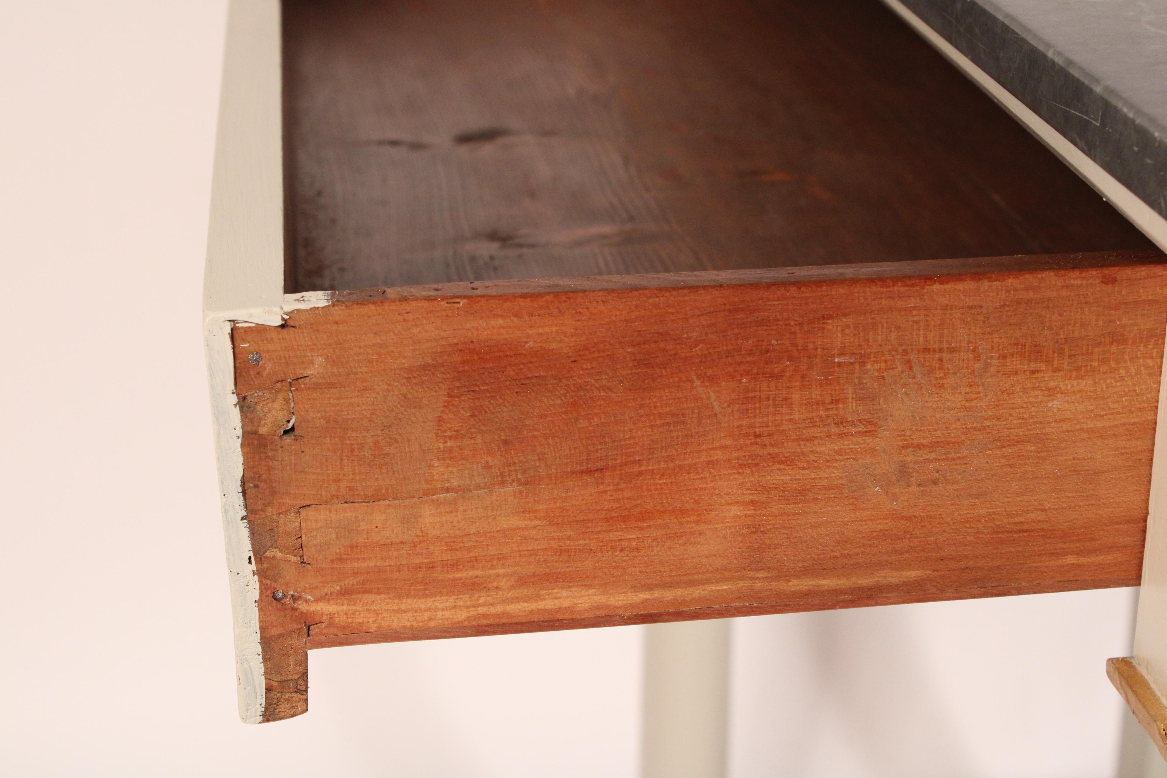 Antique Empire Style Painted Marble Top Console Table For Sale 5