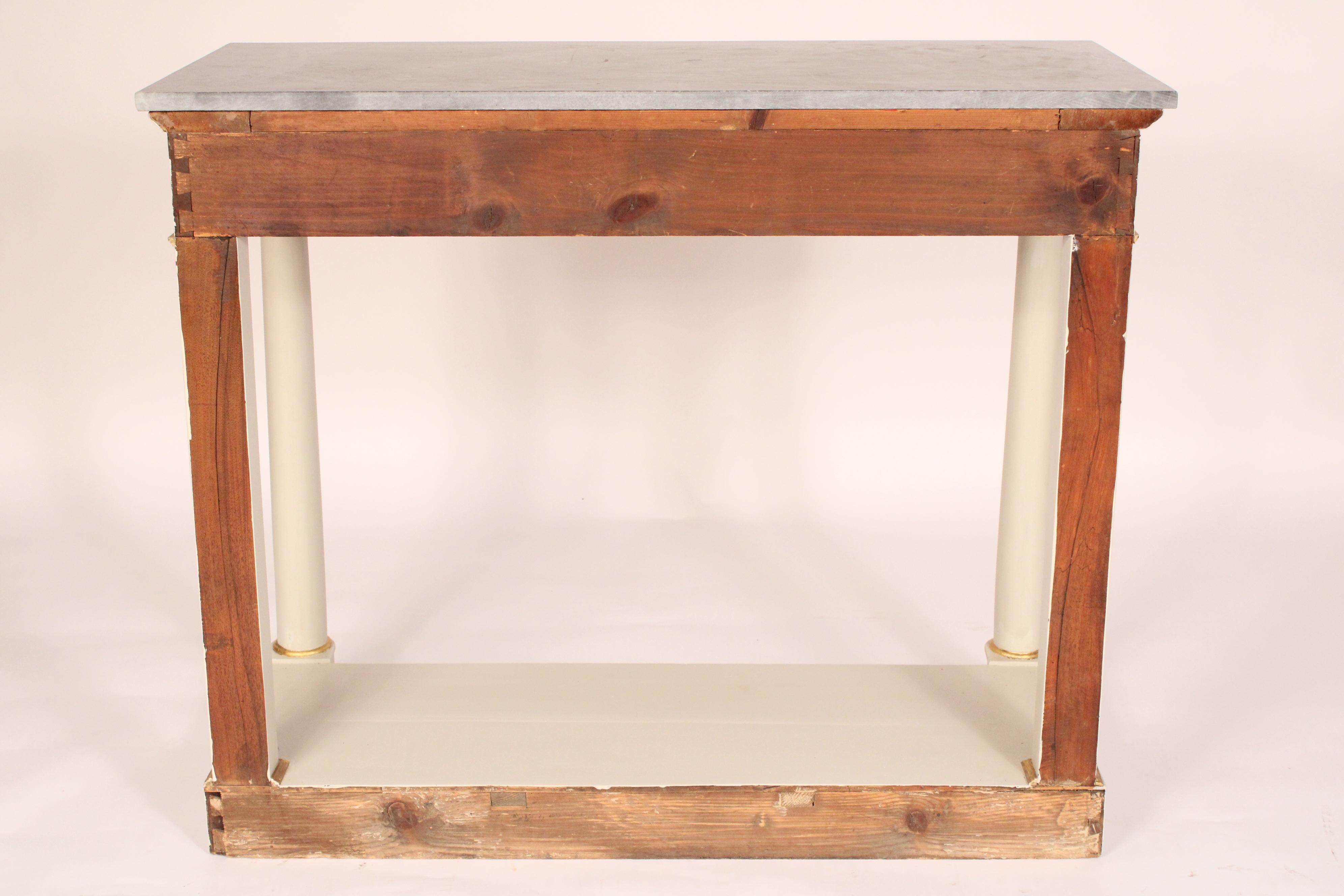 Antique Empire Style Painted Marble Top Console Table For Sale 6