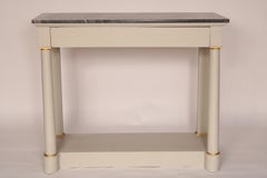 Antique Empire Style Painted Marble Top Console Table