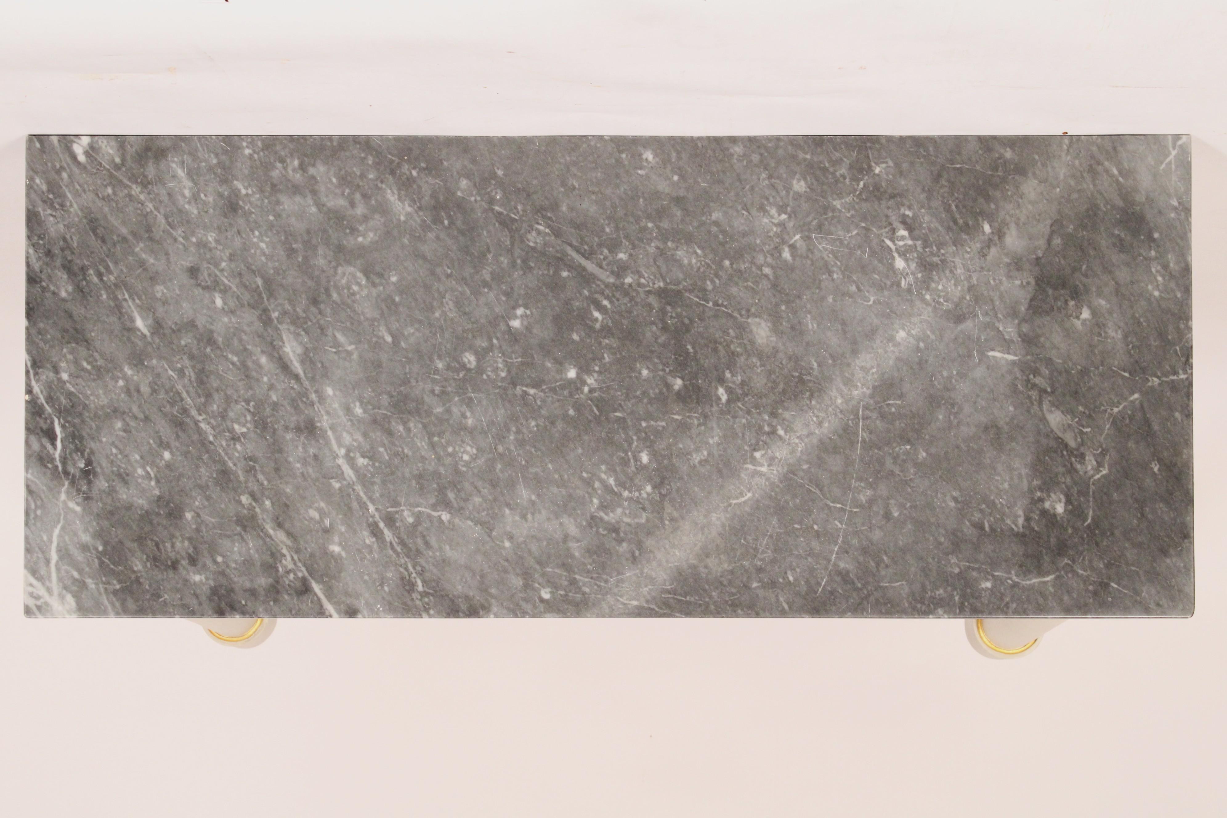 Early 20th Century Antique Empire Style Painted Marble Top Console Table For Sale