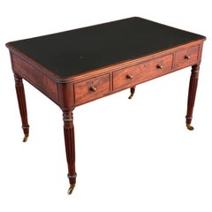 Antique Empire Style Partners Desk with Leather Top
