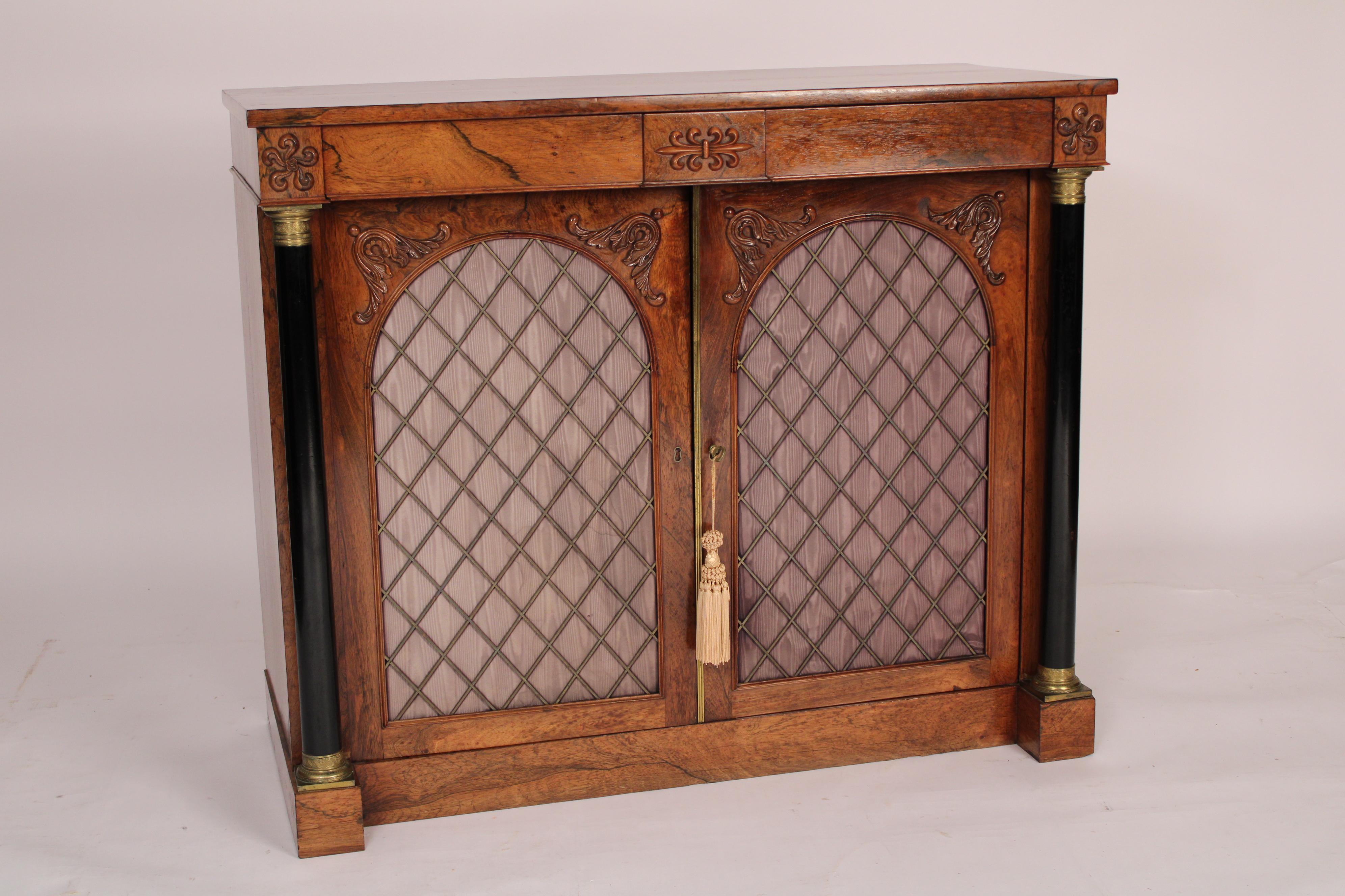 European Antique Empire Style Rosewood Cabinet