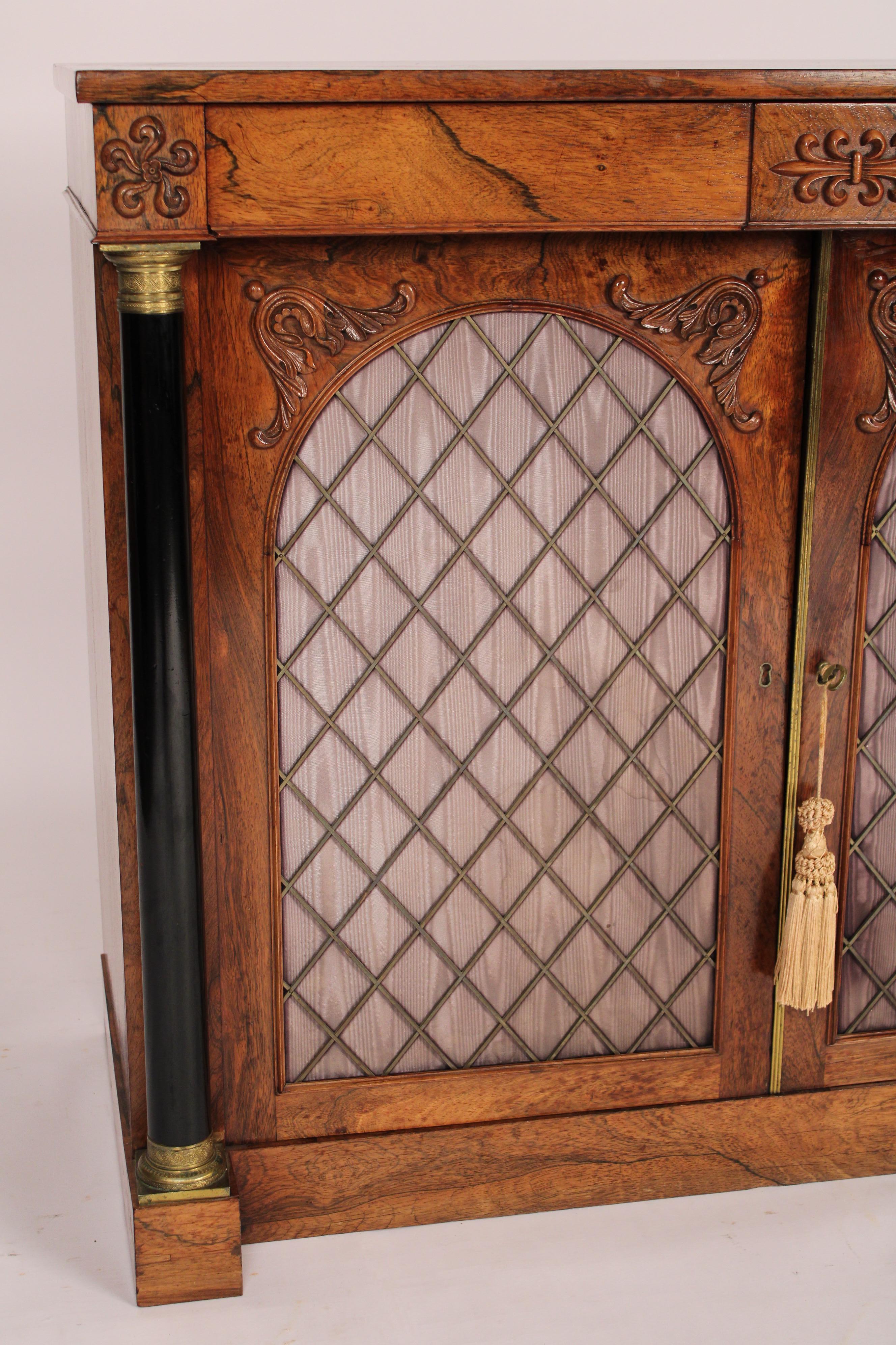Antique Empire Style Rosewood Cabinet 1
