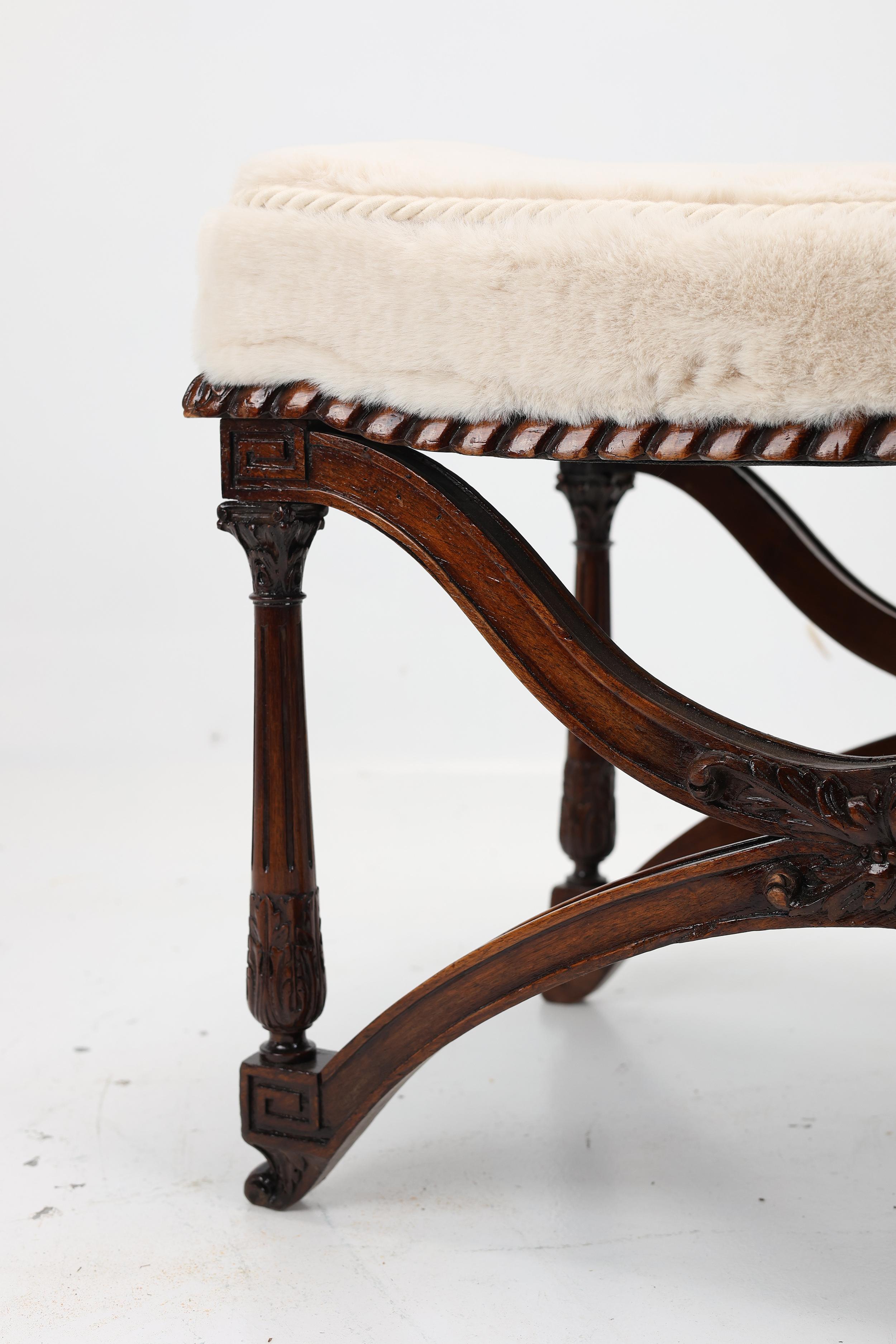 Antique Empire-Style Stool For Sale 4