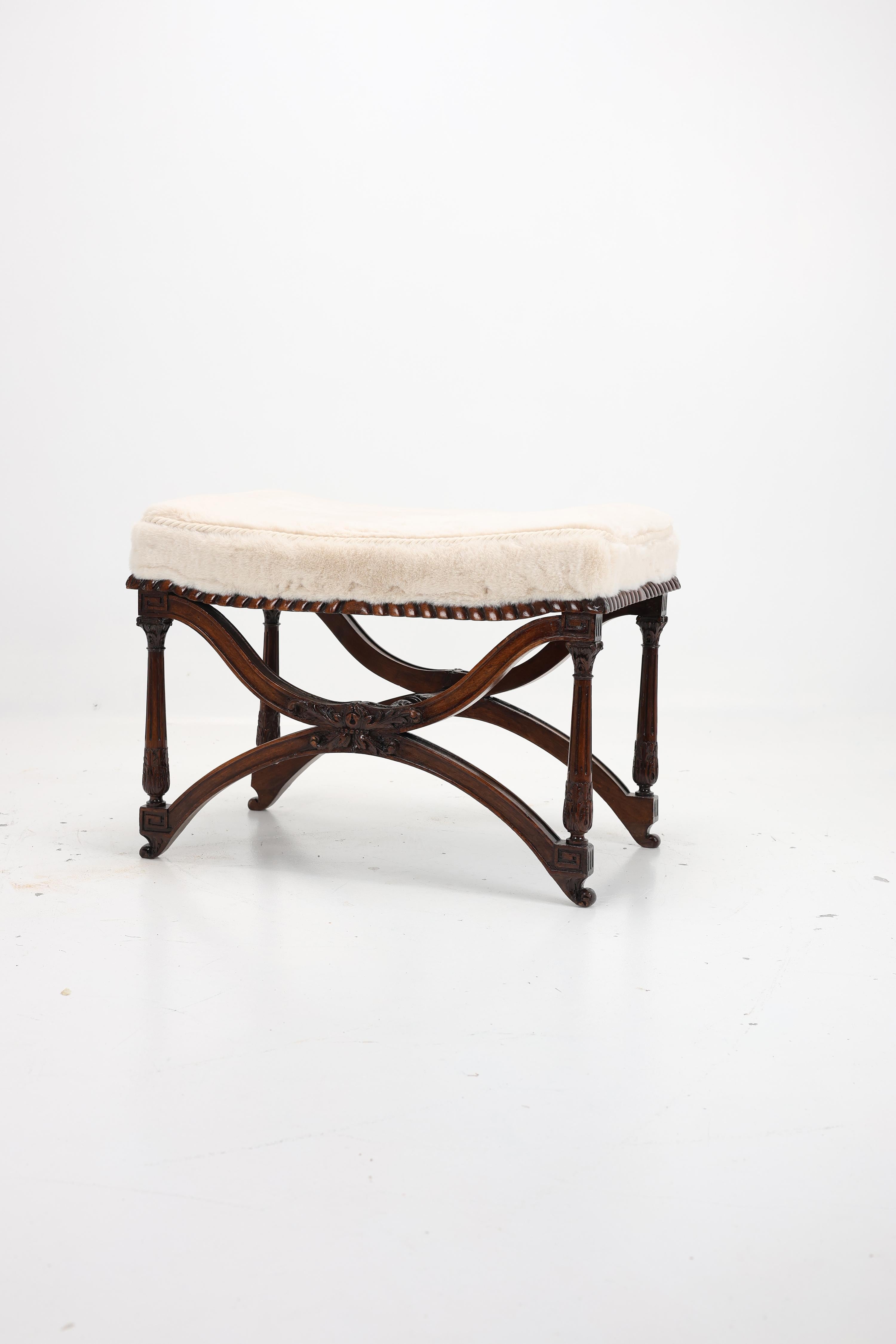 Antique Empire-Style Stool For Sale 6