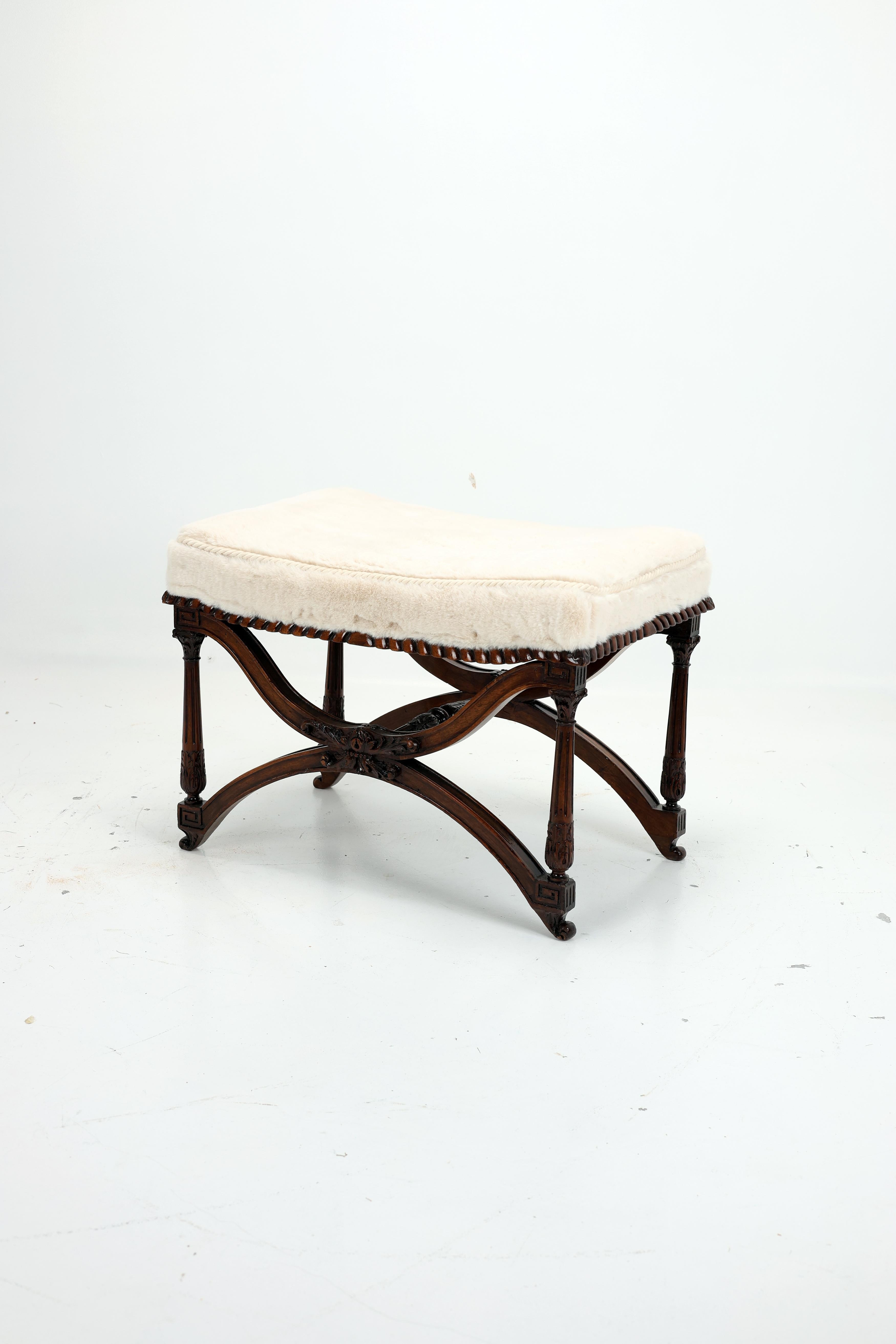 Antique Empire-Style Stool For Sale 8
