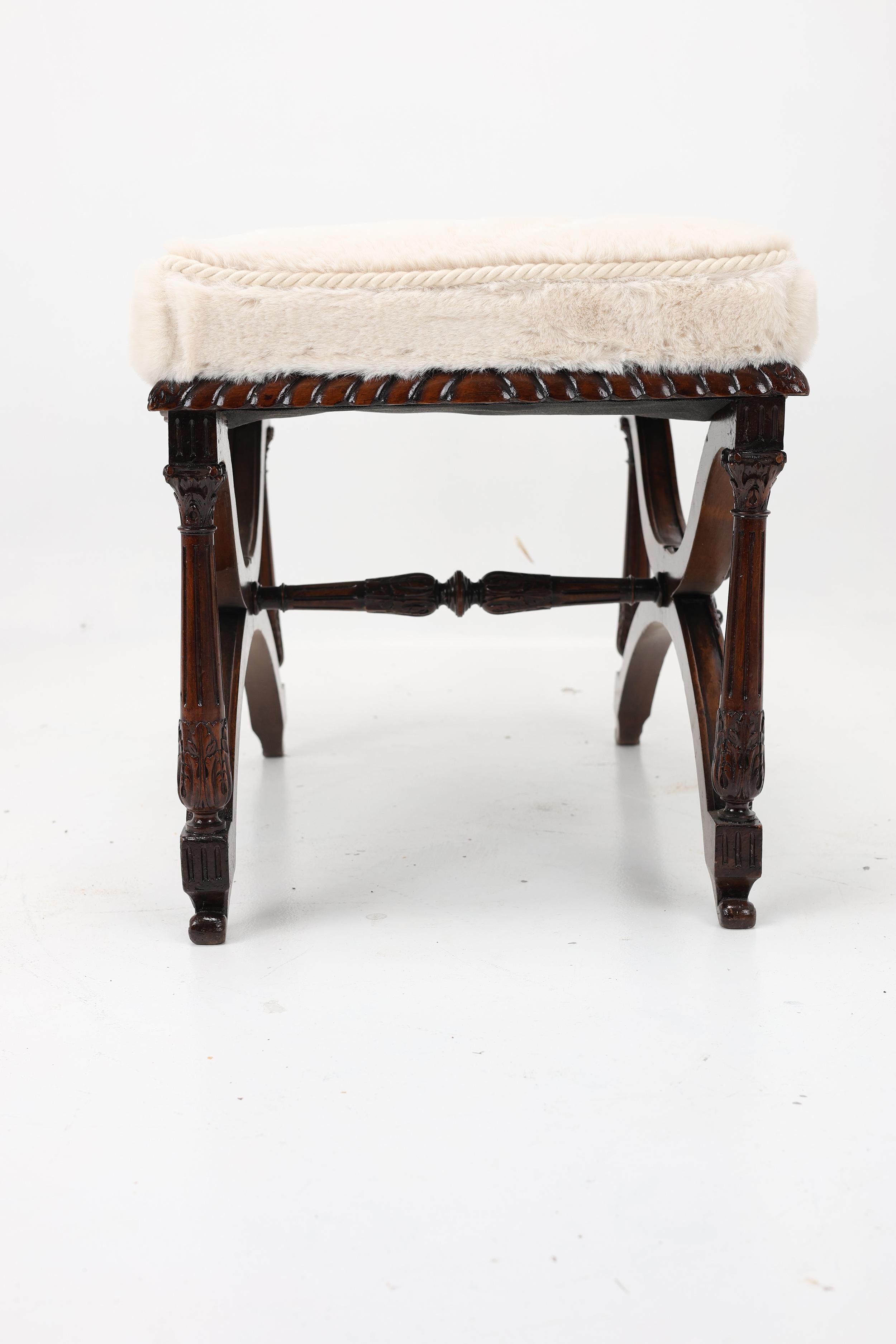 Mid-19th Century Antique Empire-Style Stool For Sale