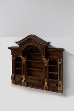 Antique Empire-style wall-mounted bookcase cabinet