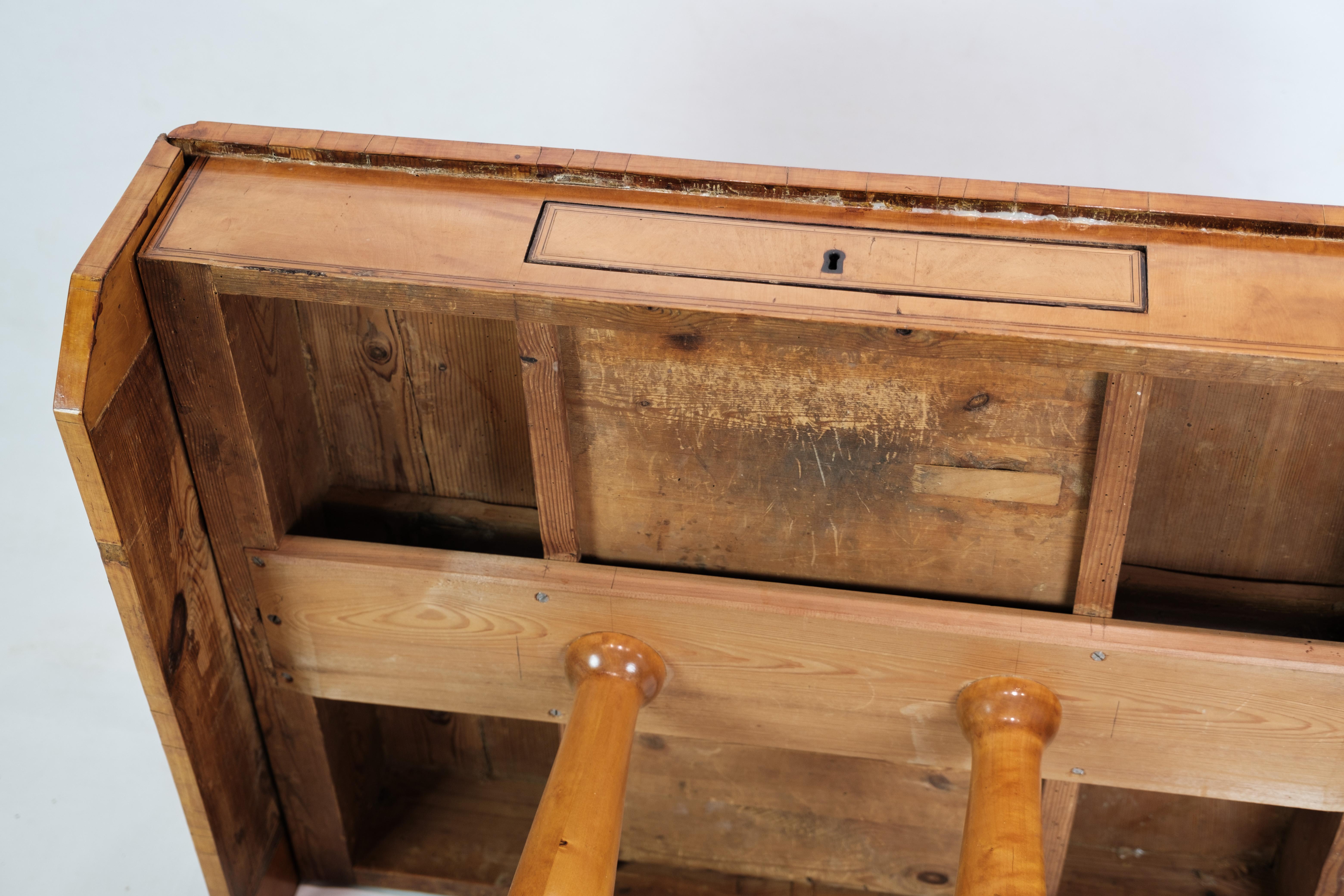 Table Empire ancienne avec rabats et marqueterie en bois de bouleau des années 1840 en vente 8