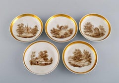 Antique Empire tea service for five people in porcelain. Dated 1831