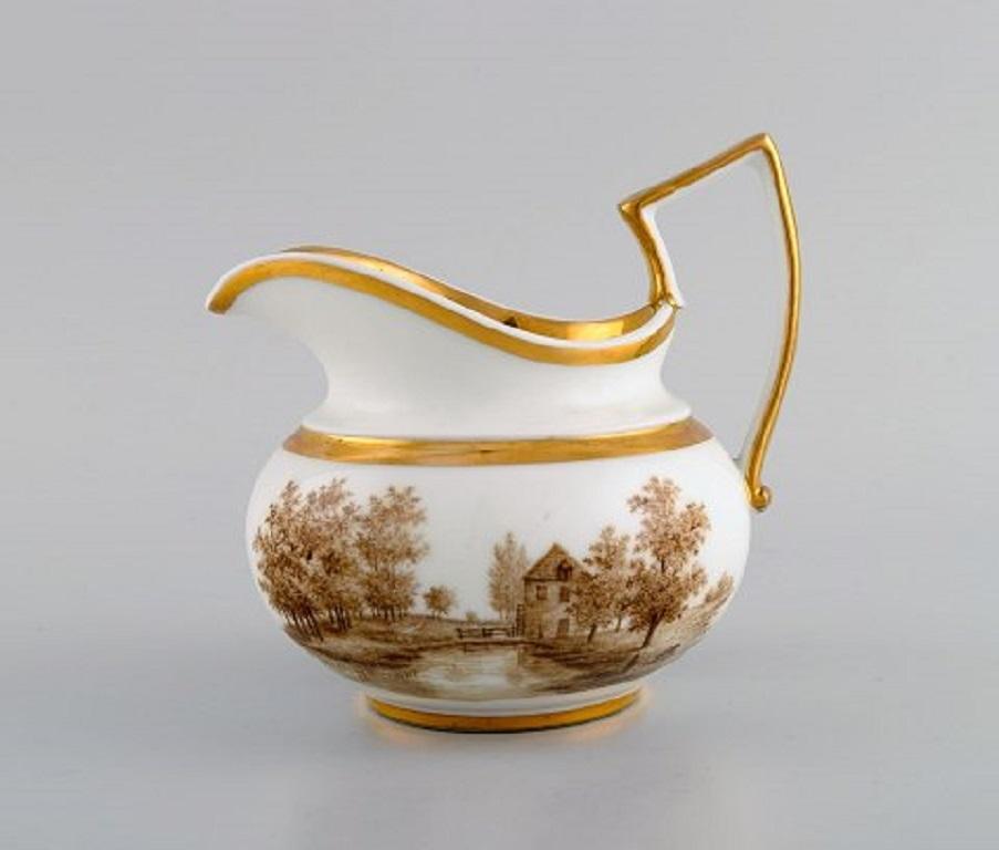 Antique Empire tea service for five people in porcelain. Dated 1831 In Excellent Condition In Copenhagen, DK