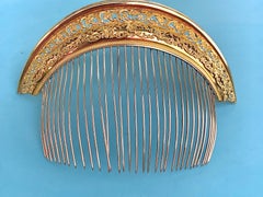 Antico pettine diadema impero per capelli ornamento per la testa ornamento d'argento dorato metallo 