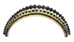 Antique Empire Tiara Head Ornament Ormolou Onyx