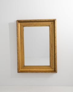 Antique Empire Wall Mirror, Gold Gilt Wood Frame, France, 1840s