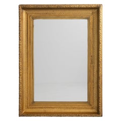 Antique Empire Wall Mirror, Gold Gilt Wood Frame, France, 1840s
