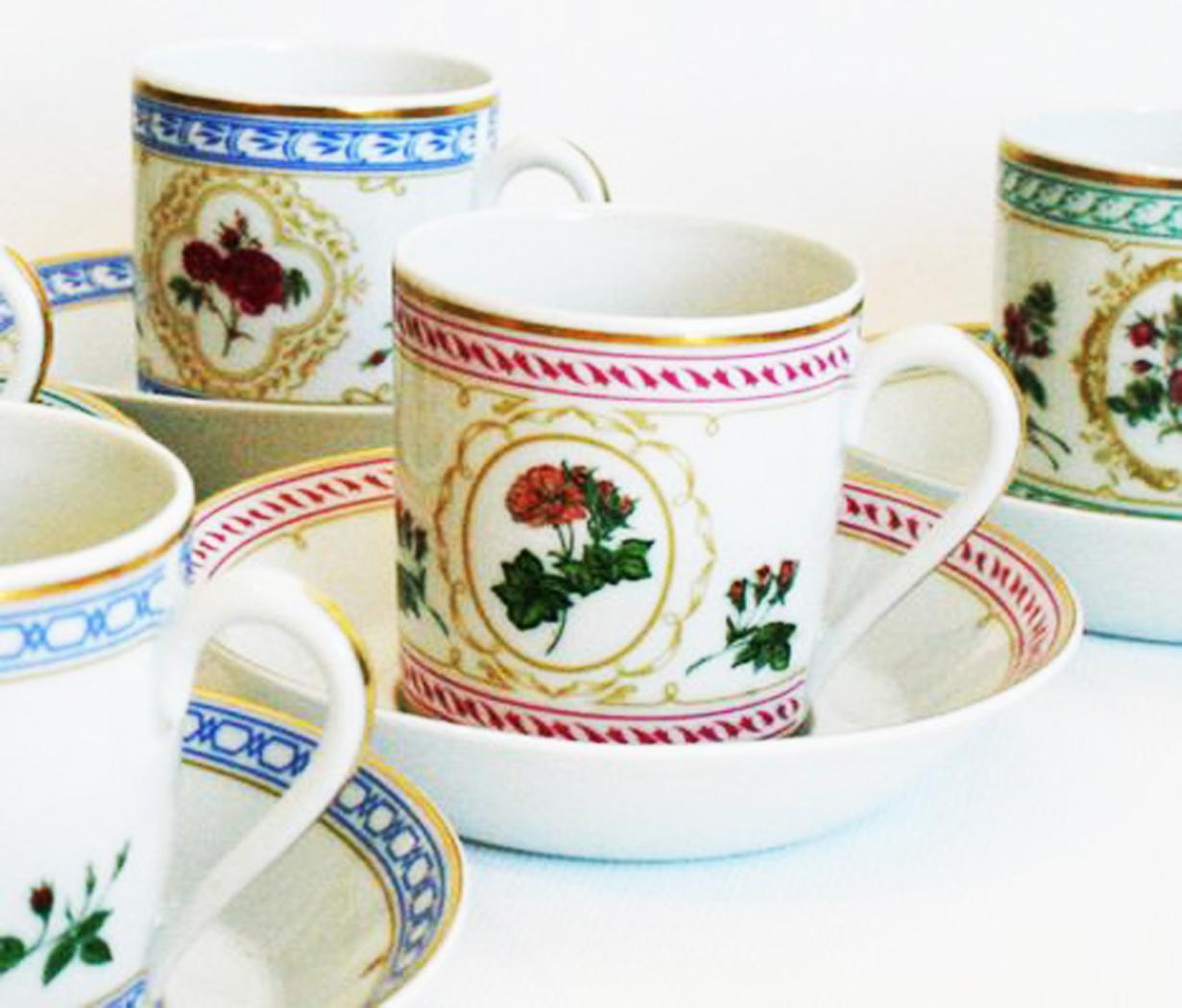Late 20th Century Antique Empress Josephine Demitasse Collection from Haviland, Set of 10