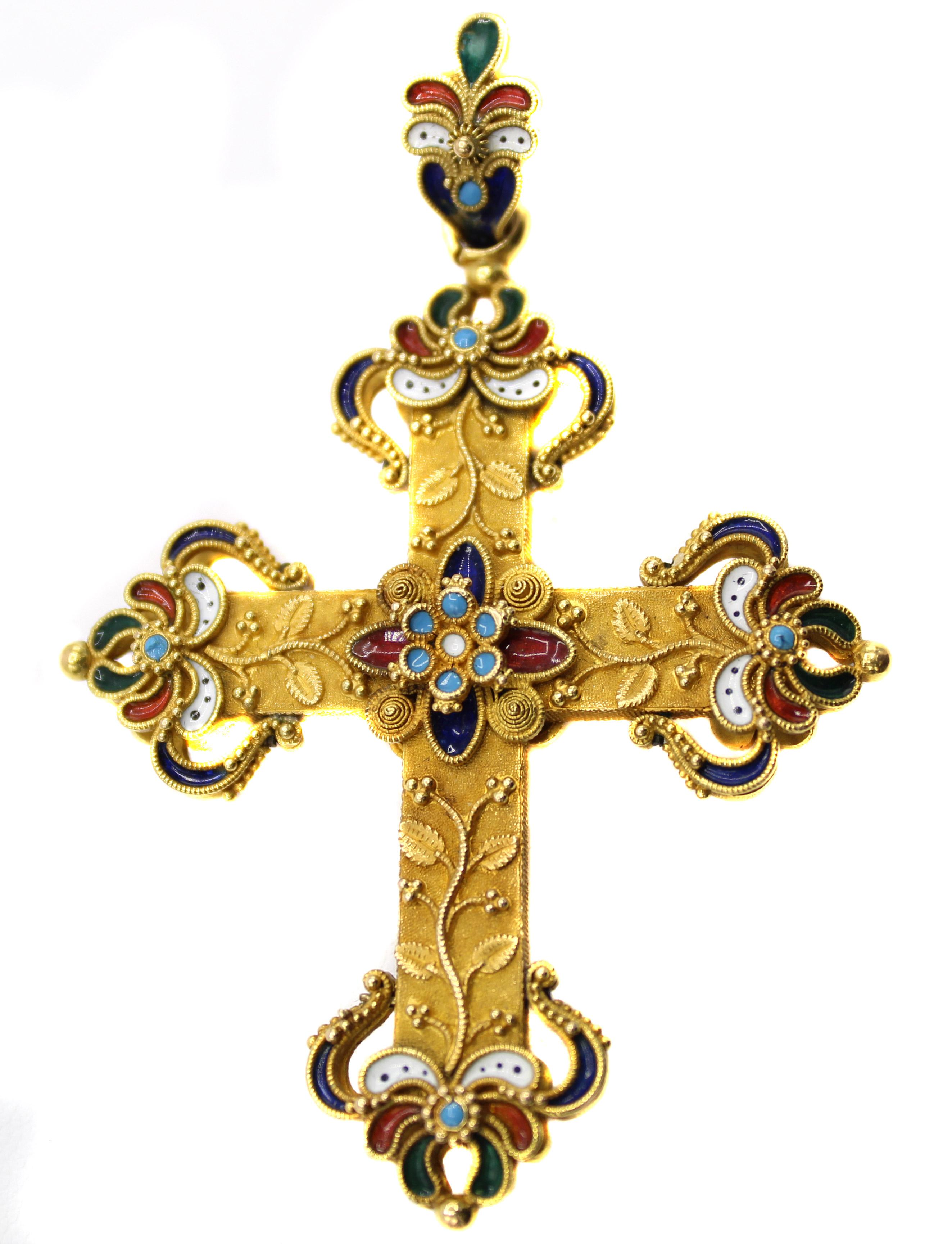 vintage gold cross pendant