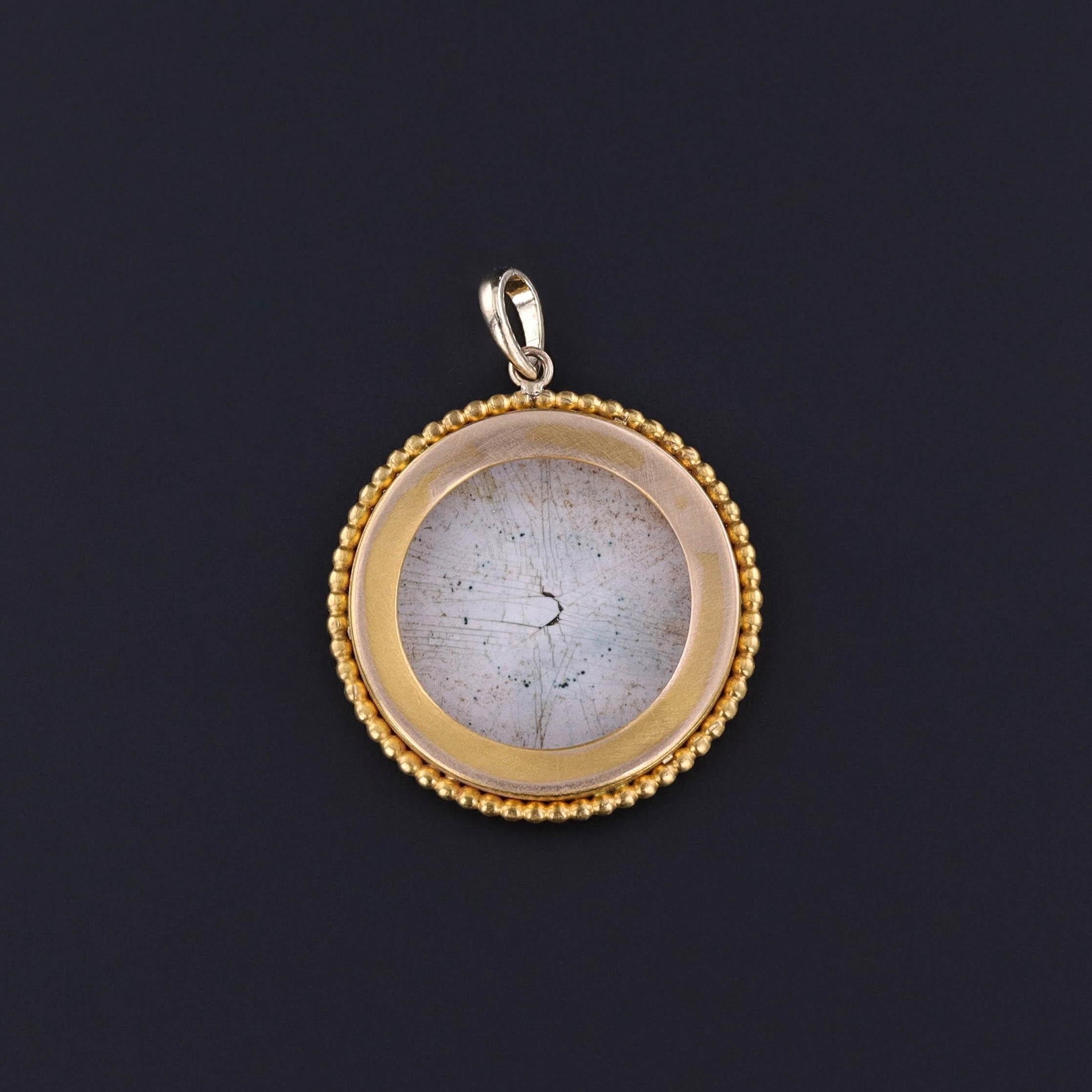 Victorien Pendentif ancien Adam et Ève en or 14 carats en vente