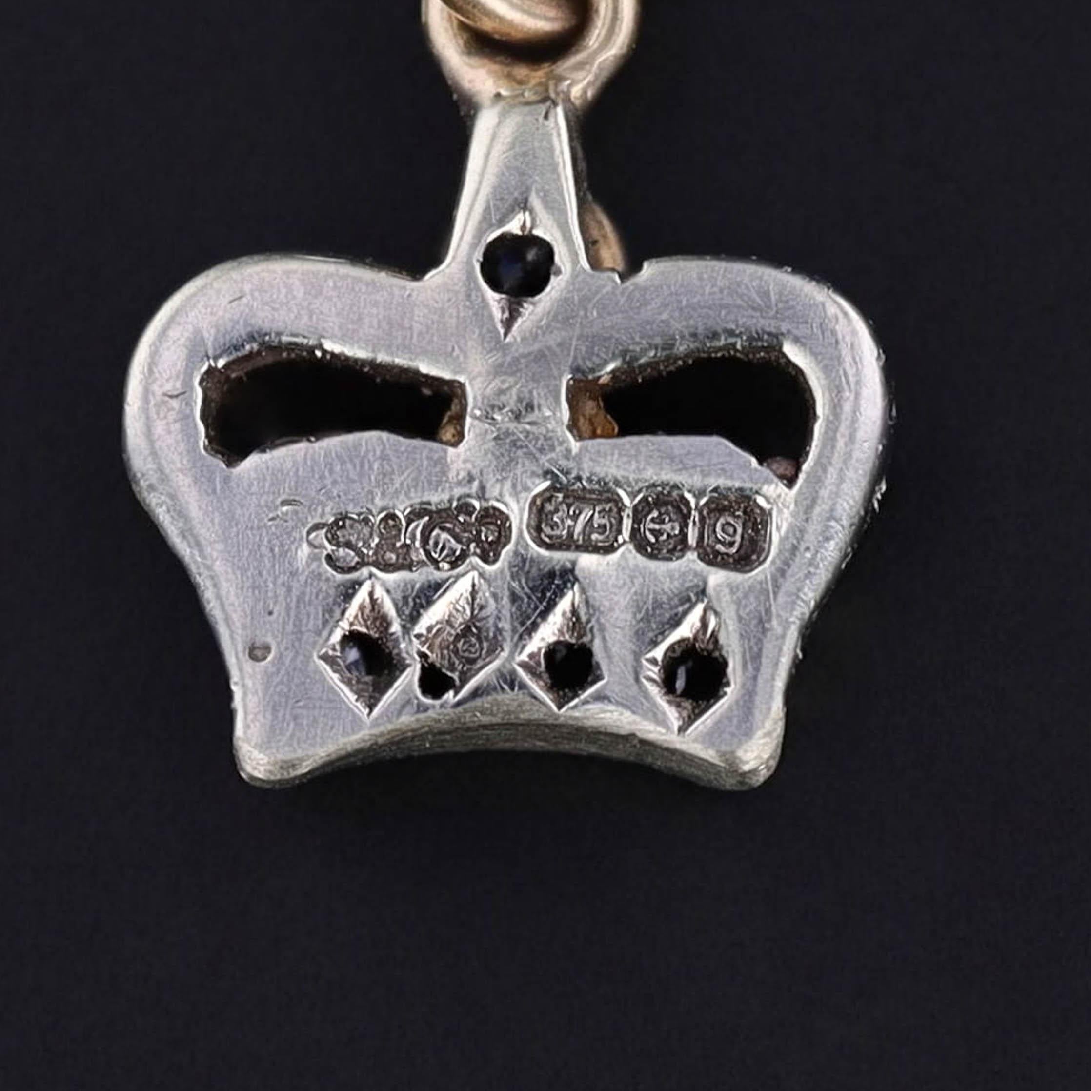 Taglio a rosa Charme Antiques con smalto e diamanti in oro 9ct in vendita