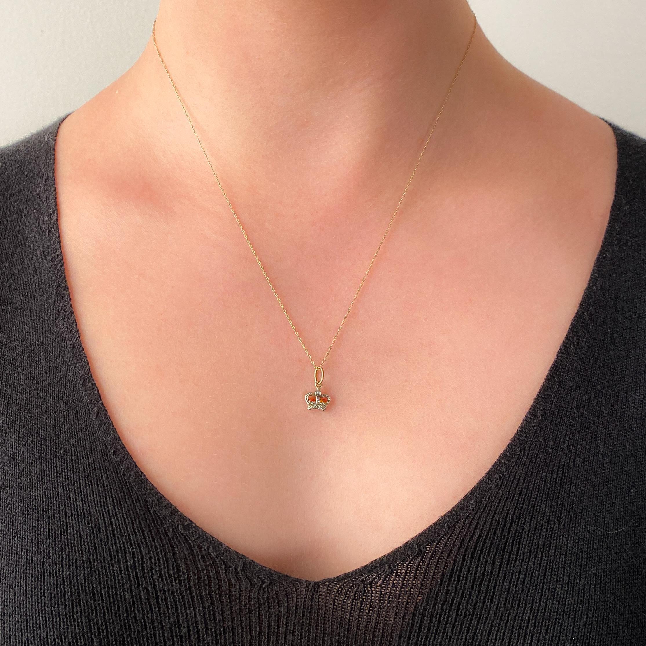 Charme Antiques con smalto e diamanti in oro 9ct In condizioni buone in vendita a Lewisburg, PA