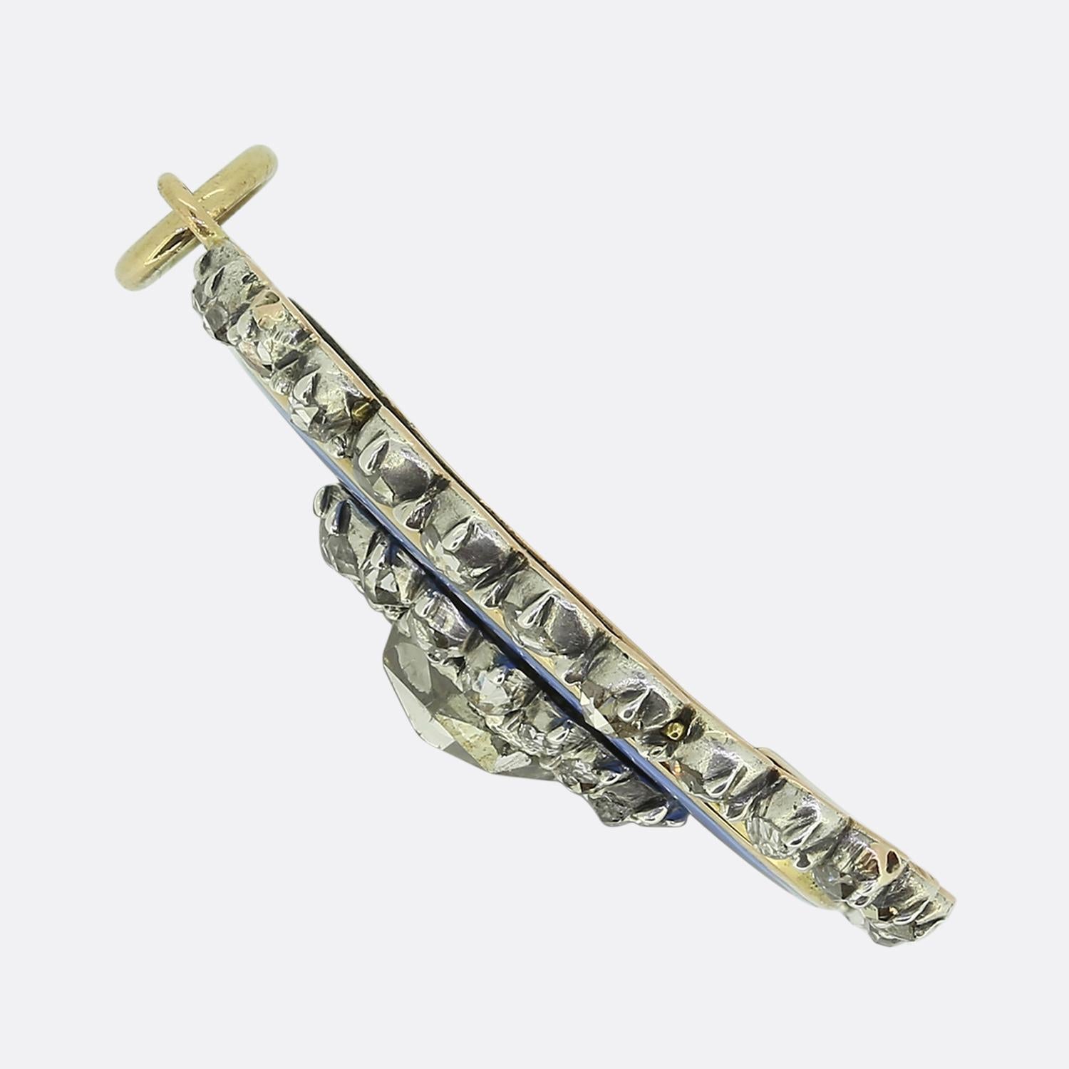 Antiker Emaille- und Diamant-Anhänger (Georgian)