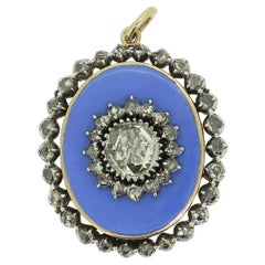 Antique Enamel and Diamond Pendant