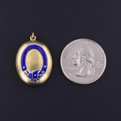 Antique Enamel Buckle Pendant of 14k Gold