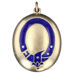 Antique Enamel Buckle Pendant of 14k Gold
