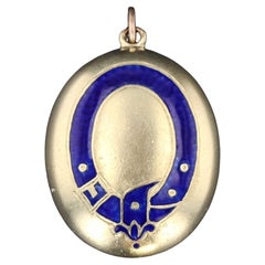 Antique Enamel Buckle Pendant of 14k Gold