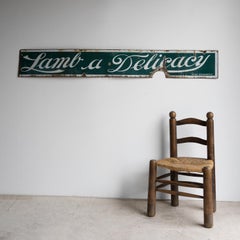 Antique Enamel Butchers Shop Sign 'Lamb A Delicacy', Early 20th Century