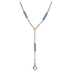Antique Enamel Chain Necklace of 14k Gold