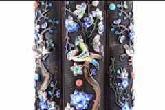 Antique Enamel Chinese Silver Tea Caddy With Enamel Workmanship