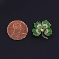 Antique Enamel Clover Pendant of 14k Gold
