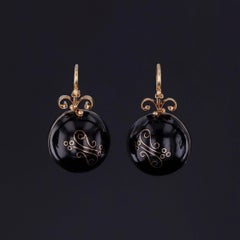 Antique Enamel Coach Cover and Diamond Earrings of 18k and 15k Gold