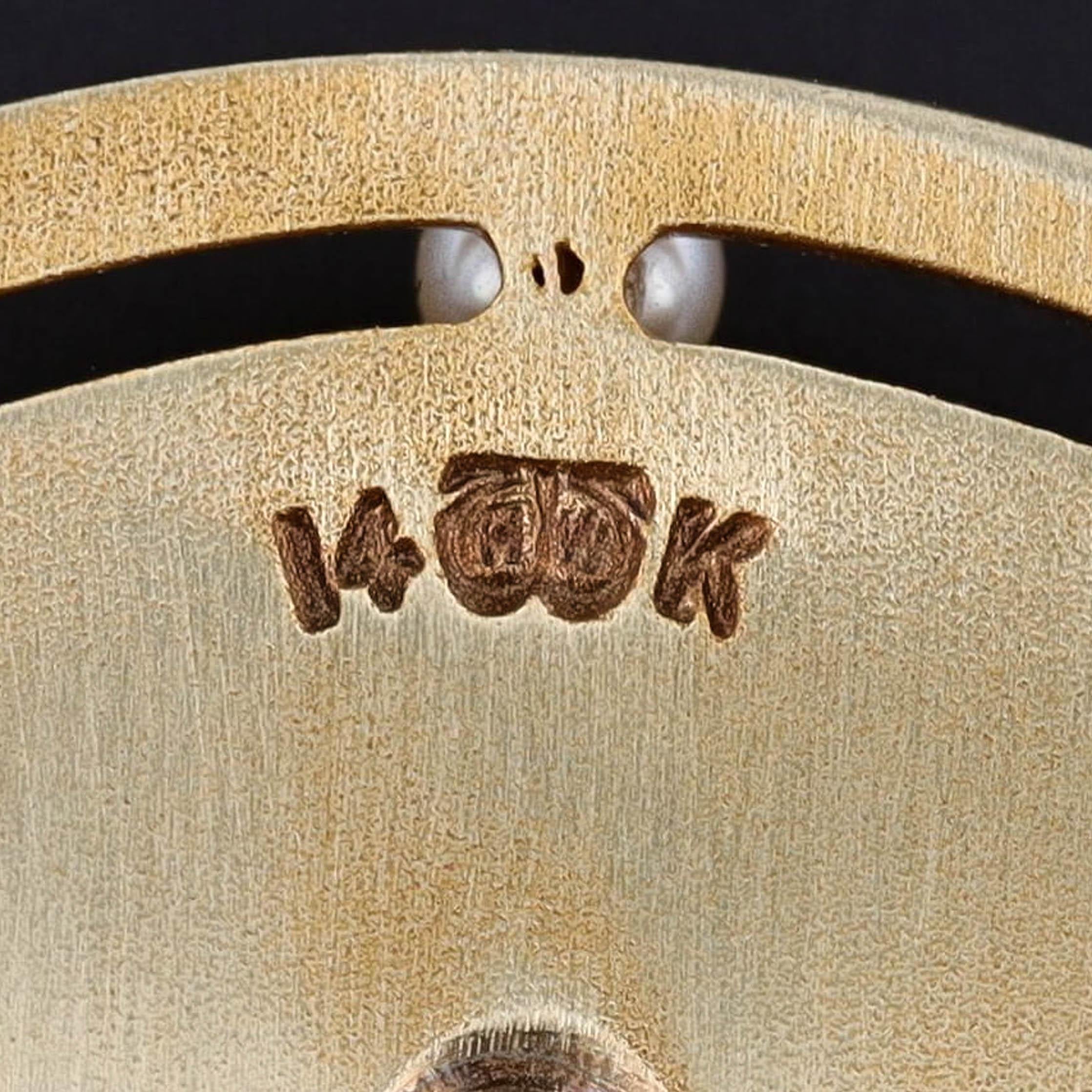 Antiker Emaille-Konversion-Anhänger aus 14k Gold Damen im Angebot