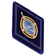 Antique Enamel Conversion Pendant of 14k Gold