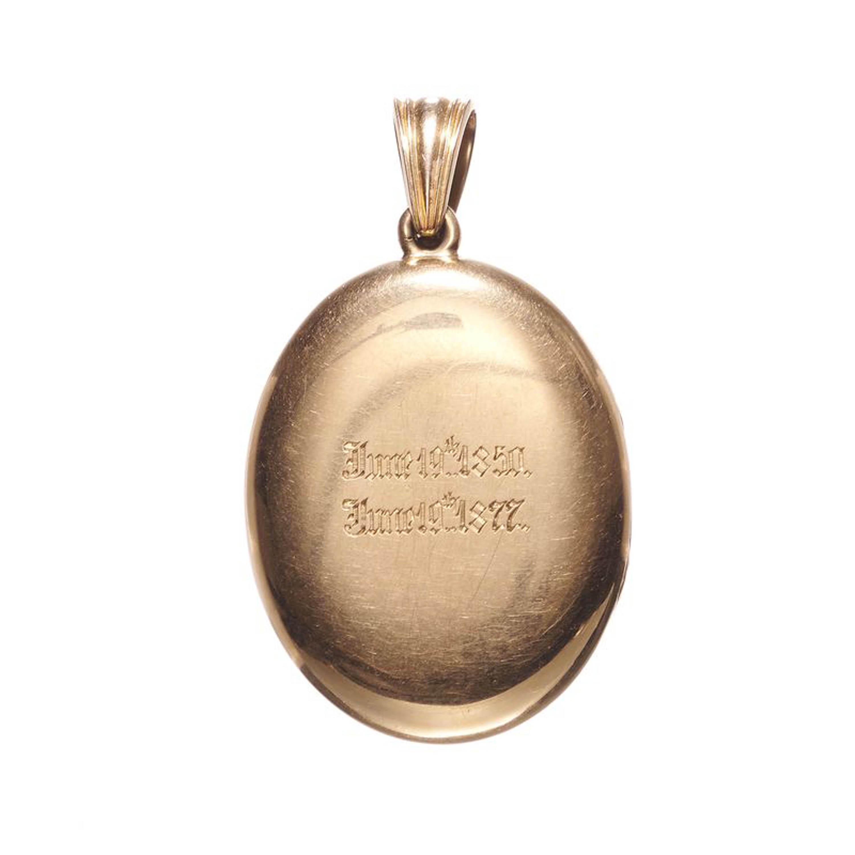 Antique Enamel Diamond and Gold Locket Pendant Depicting Minerva, Circa 1877 For Sale 1