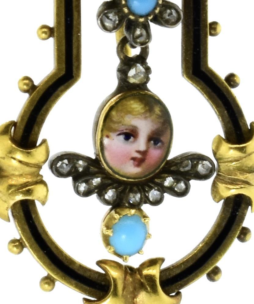 Antike Suite aus Emaille, Diamanten und Perlen, Rowlands & Frazer, London, um 1860 für Damen oder Herren