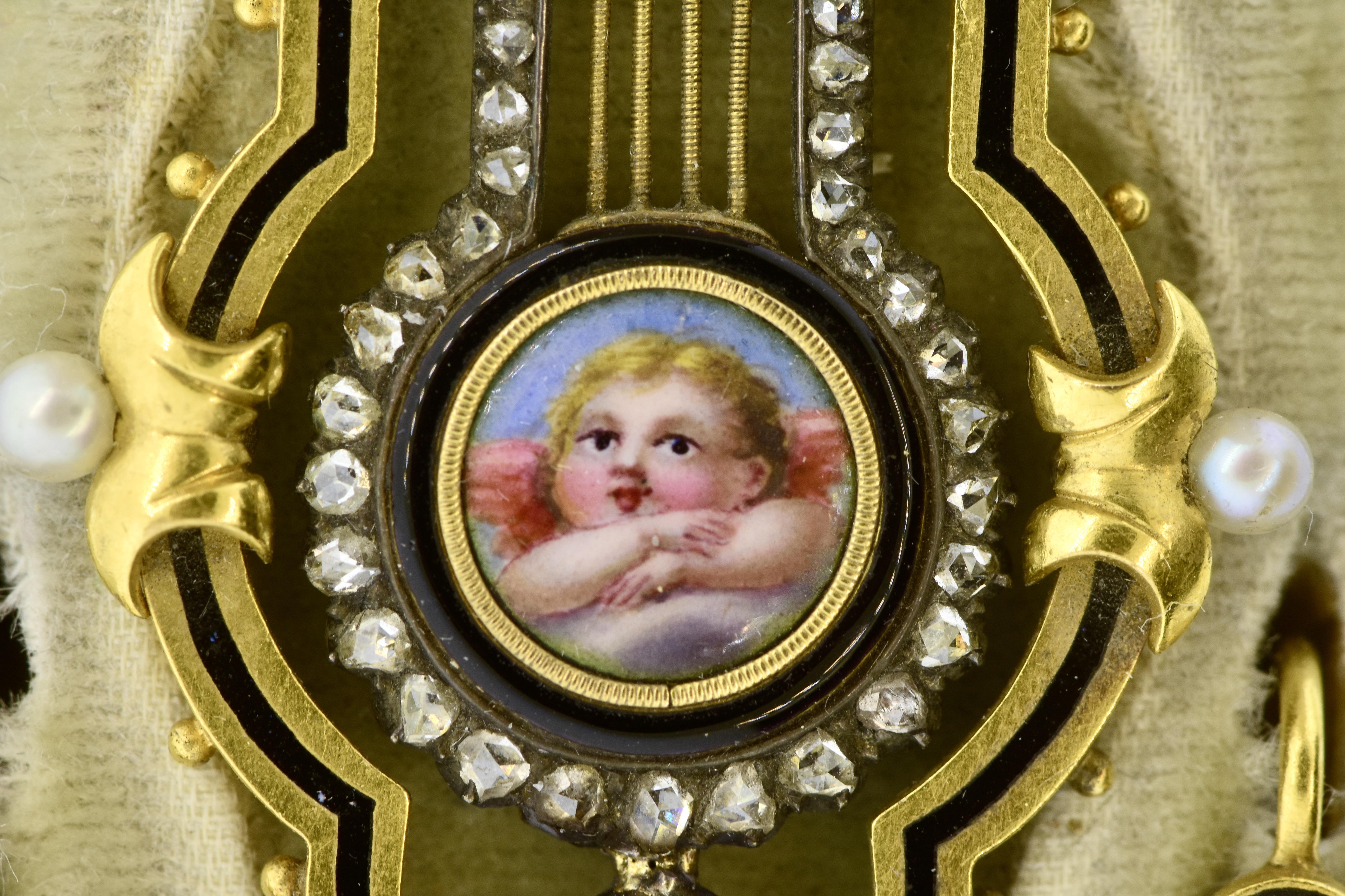 Antike Suite aus Emaille, Diamanten und Perlen, Rowlands & Frazer, London, um 1860 1
